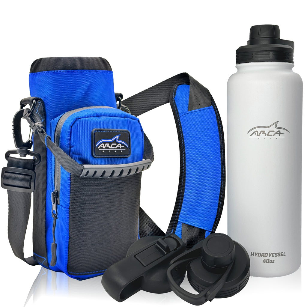 Arca Gear Hydro Carrier 32 oz Small - Insulated Water Bottle Sling w/Carry  Handle, Shoulder Strap, Wallet and Two Pouches - The Perfect Flask