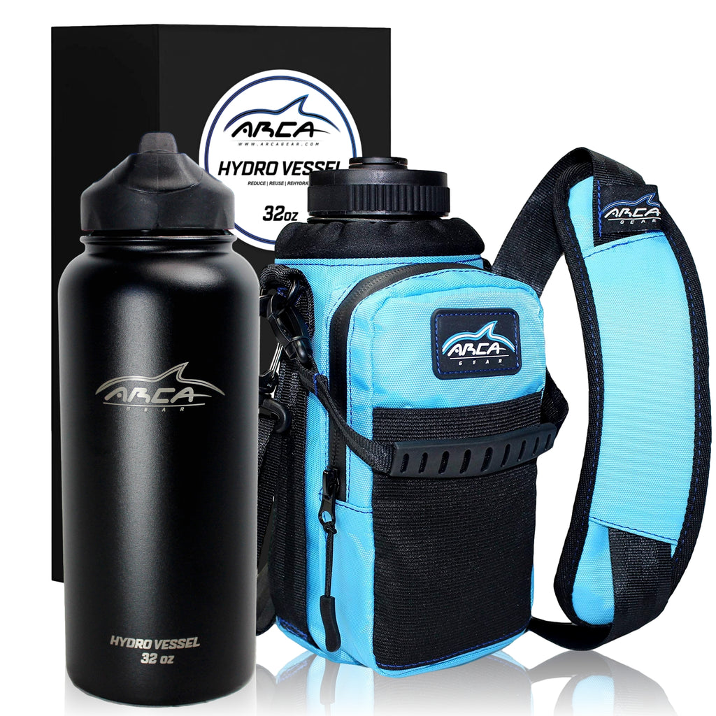 Buy Arca Gear 32 oz Hydro Carrier - Insulated Water Bottle Sling w/Carry  Handle, Shoulder Strap, Wallet and Two Pouches - The Perfect Flask  Accessory Online at desertcartKUWAIT